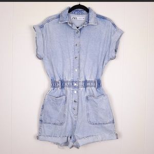 Zara Denim Romper